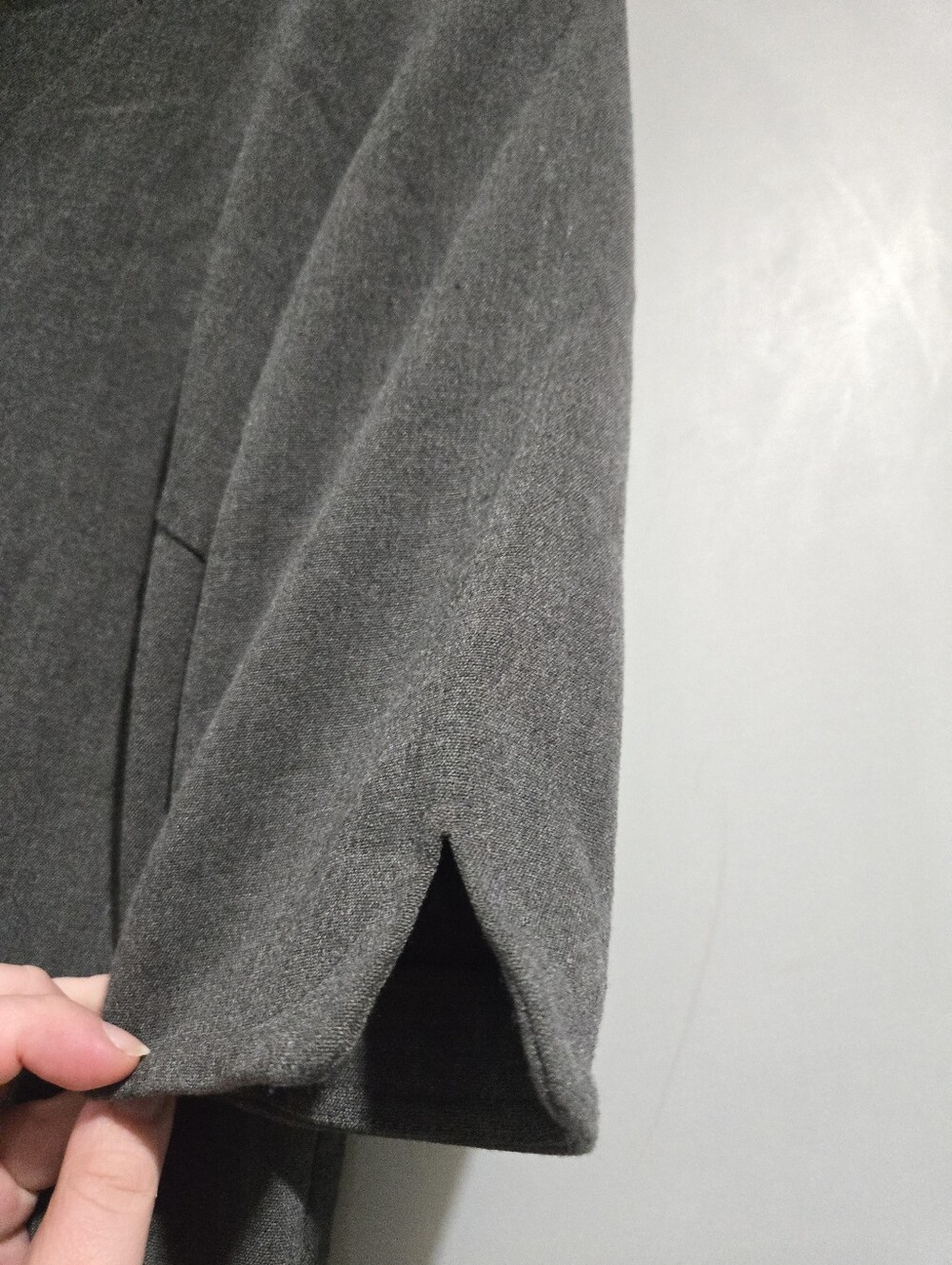 Eileen Kai Gray Shift Dress Size 6 Cutout Sleeve Career Office Minimalist Sheath - Picture 4 of 6